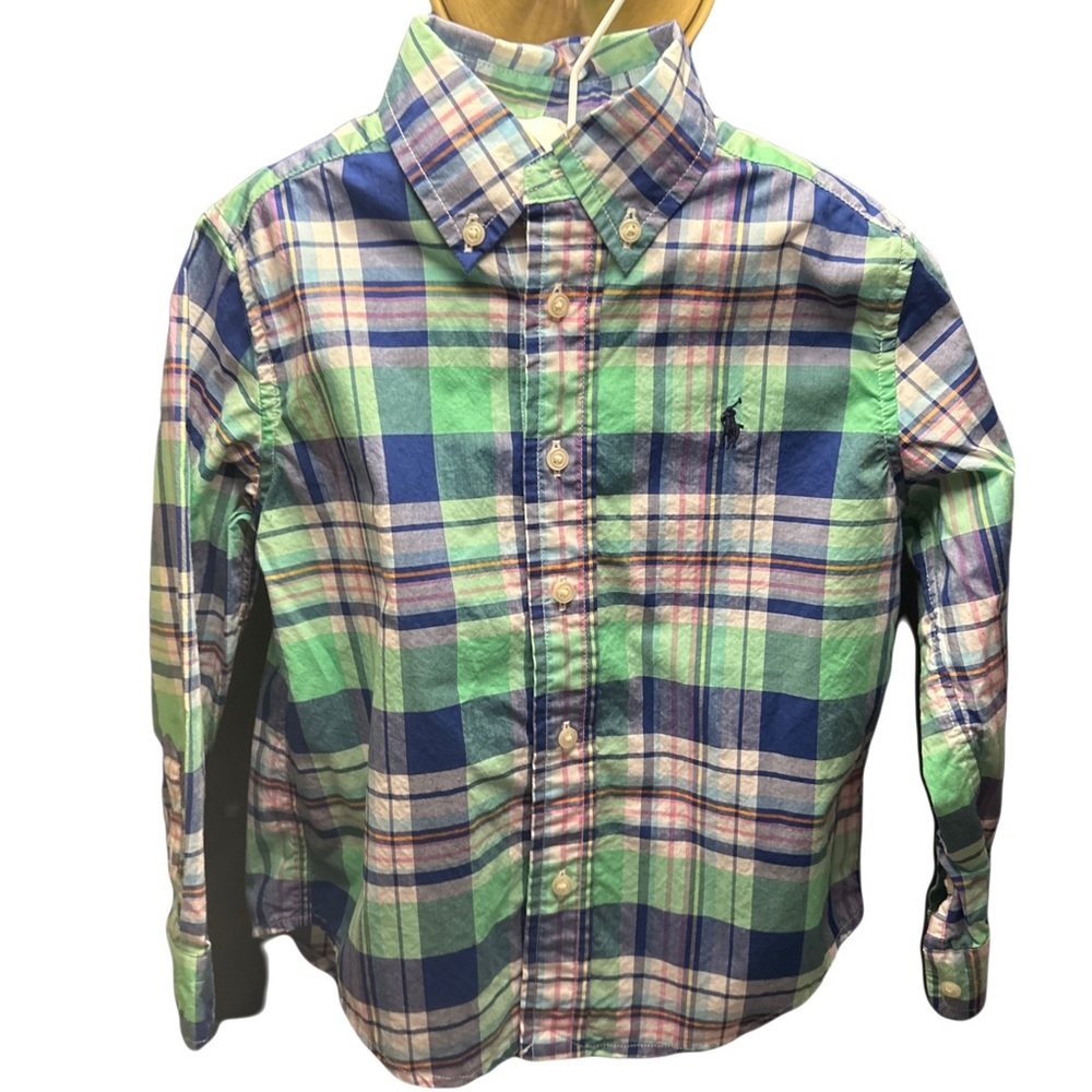 VGUC. Boys Ralph Lauren plaid button down. Size 4T